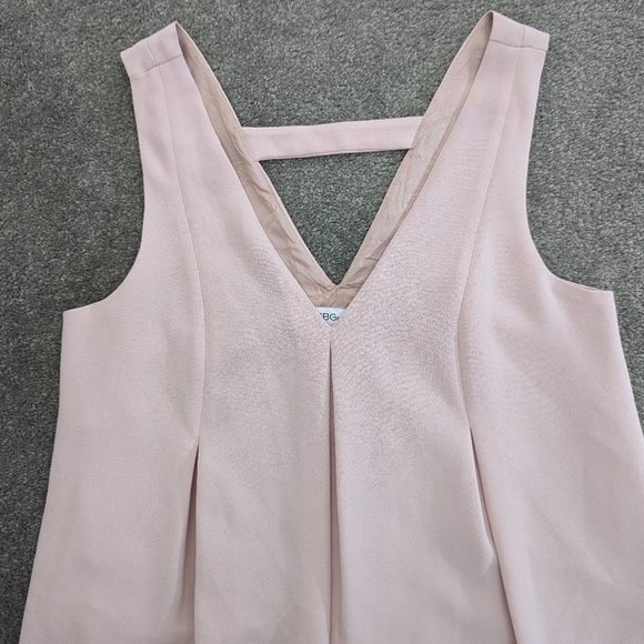 Bcbg Generation Women's XS Pink Pleated Front V Neck Sleeveless Dress Blush Pink - Picture 2 of 8
